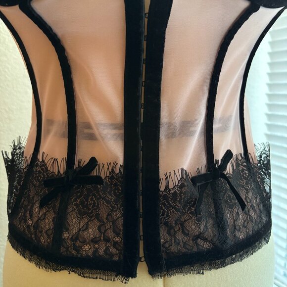 Victoria's Secret Sexy Little Thing Pink Mesh Corset Top - Picture 5 of 5